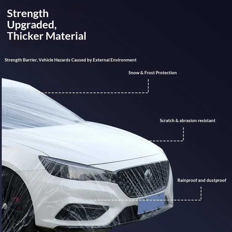 Disposable Cover for Car, Sunscreen, Rainproof and Dust Cover, Full Cover for Car Clothes, Sunshade Cover, Anti-Hail image 2