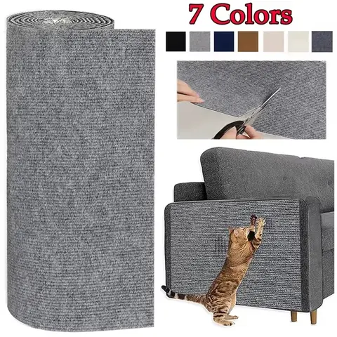 DIY Cat Scratch Mat 7 Colors Cat Scratcher Sofa Protector Cats Scratcher Pad Board Protection Trimmable Self-adhesive Carpet