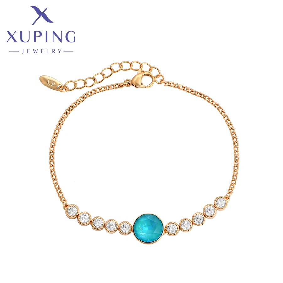 Xuping Schmuck Modisches Trendiges Kupferlegierungs-Armband mit Rundem Kristall für Damen Partygeschenke X000466486