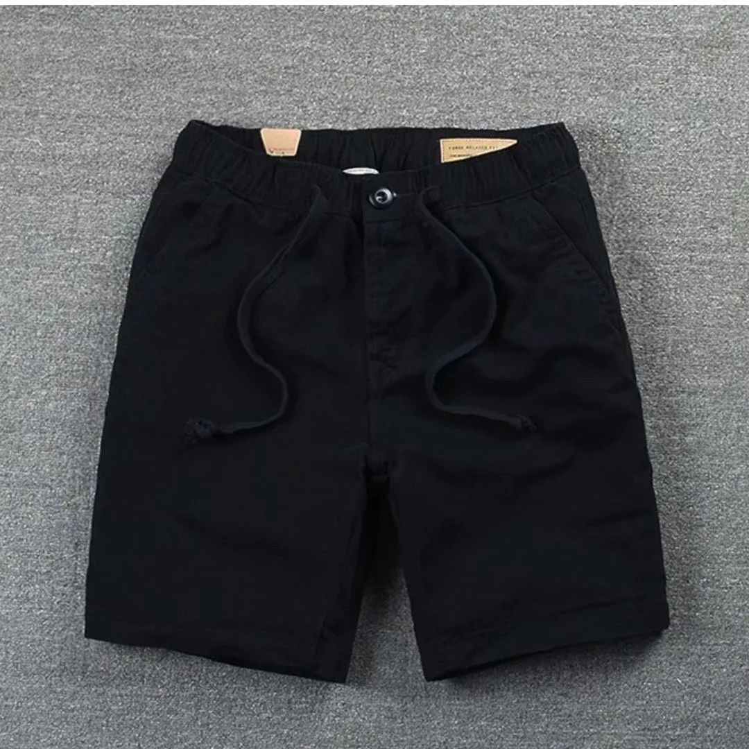 

Summer Casual Elastic Beach orts Tee-Quarter Length Workwear Pants Breathable Cotton Youth Faion een Color