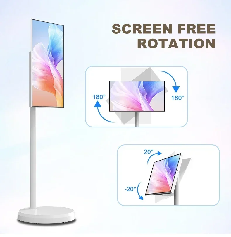 High Quality Fhd Type-C Android Tv 21.5 Inch Ultra Thin Android12 Led Display 1080P Ips Touch Screen Smart Tv For Study