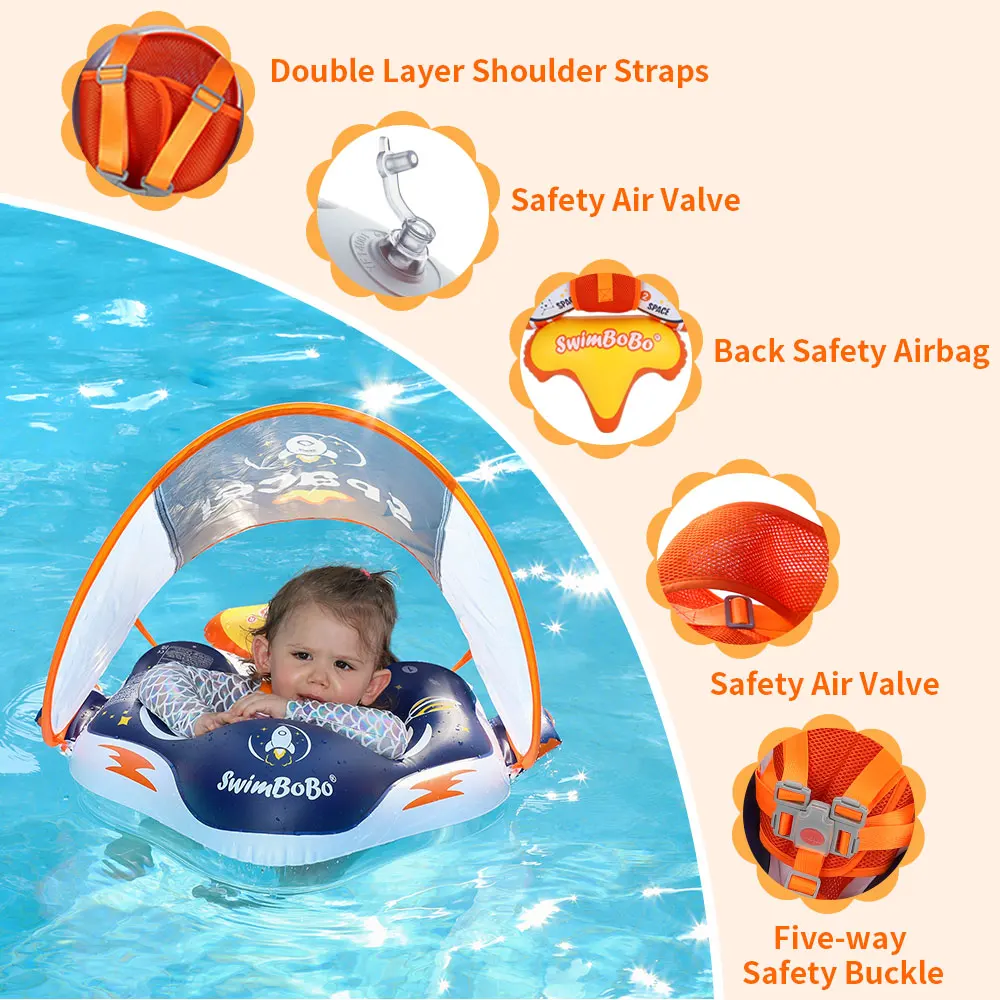 Swimbobo inflável bebê natação flutuador brinquedo de água natação flutua treinador criança piscina anel pvc crianças flutuante para o verão