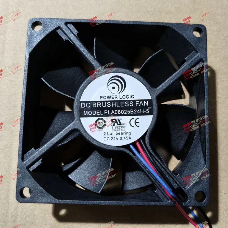 

POWER LOGIC PLA08025B24H-5 DC 24V 0.45A 80x80x25mm 3-Wire Server Cooling Fan