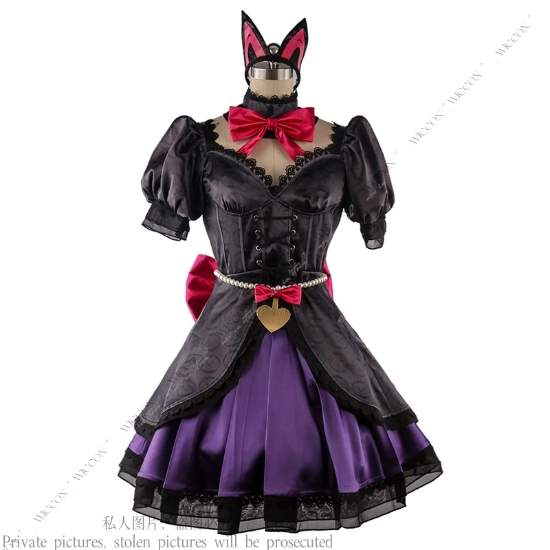 Luna The Black Cat OW D.Va Hana Song Black Cat Luna Dress Uniform Outfit Games Wig Cosplay Costumes Halloween Party Woman