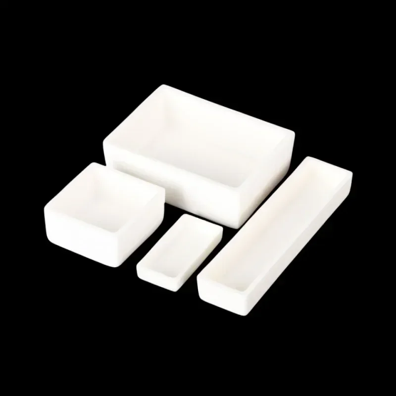 1pc Square 99% Crucible Alumina Corundum Crucible/experimental Furnace Tube Furnace Sintering Combustion Boat