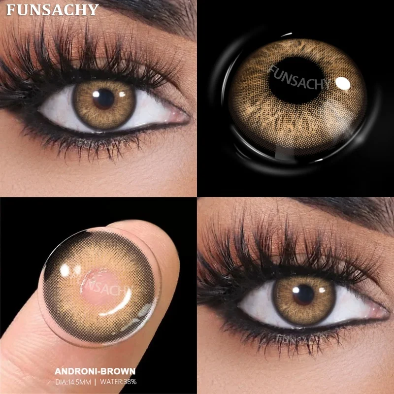 FUNSACHY 1 Paar natürliche Farbkontaktlinsen für Augen, braune Linsen, Colorcont-koreanische Linse, jährliche Schönheit, graue Augenkontaktlinsen für Schüler