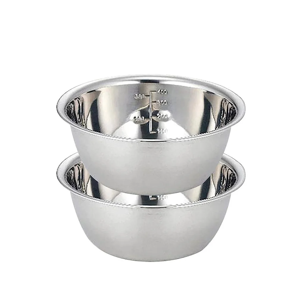3Pcs Stainless Steel Mixing Bowls Nesting Whisking Serving Bowls Set Mixing Bowls For Salad Cooking Baking 0.8L/1.2L/2L Silver