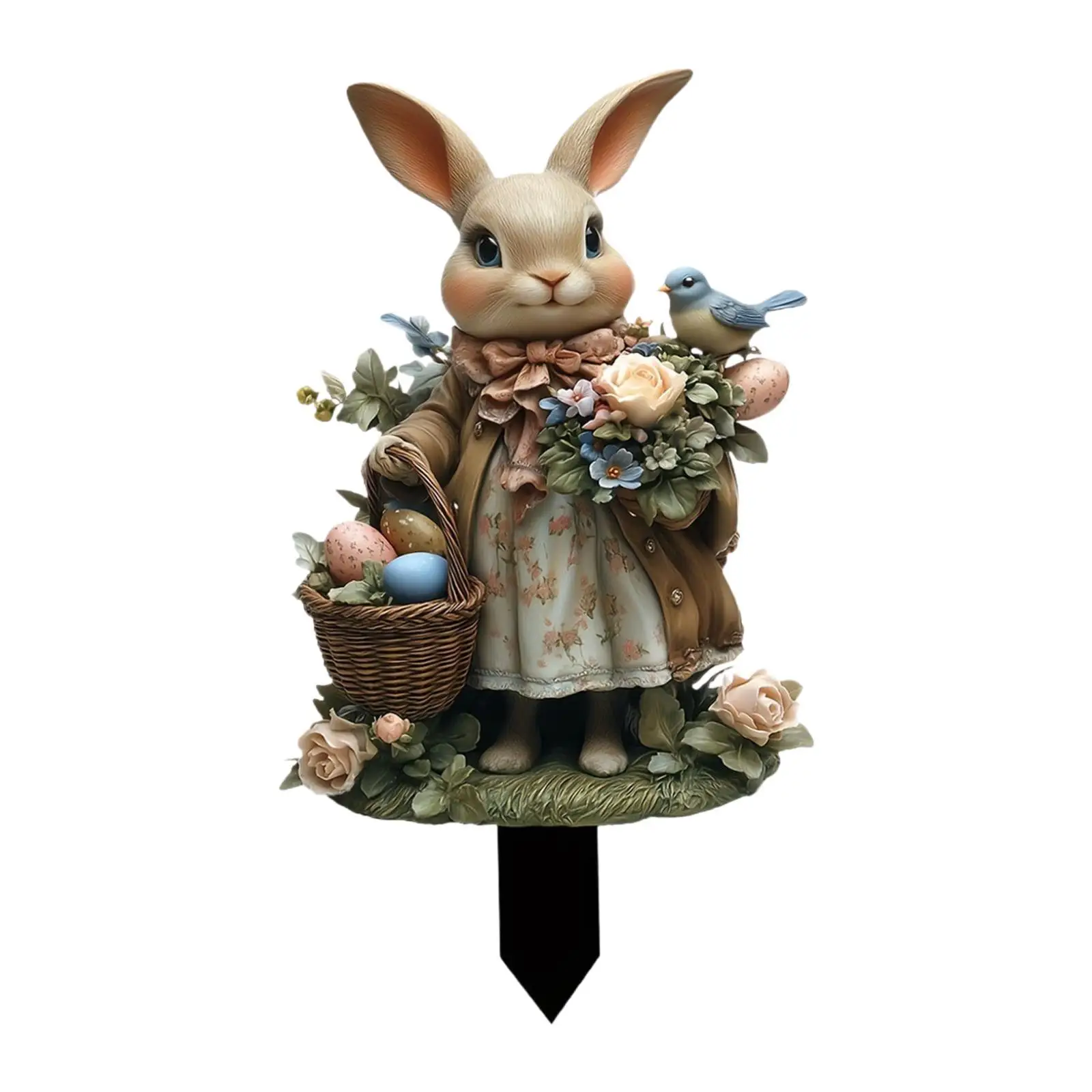 Bunny Garden Stake Decorative Versatile Yard Sign for Proch Lawn Outdoor