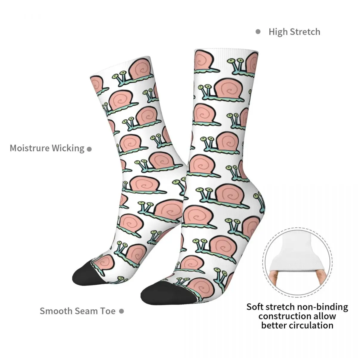 GARY Snail (2) Socks Harajuku Super Soft Stockings All Season Long Socks Accessories for Unisex Birthday Present