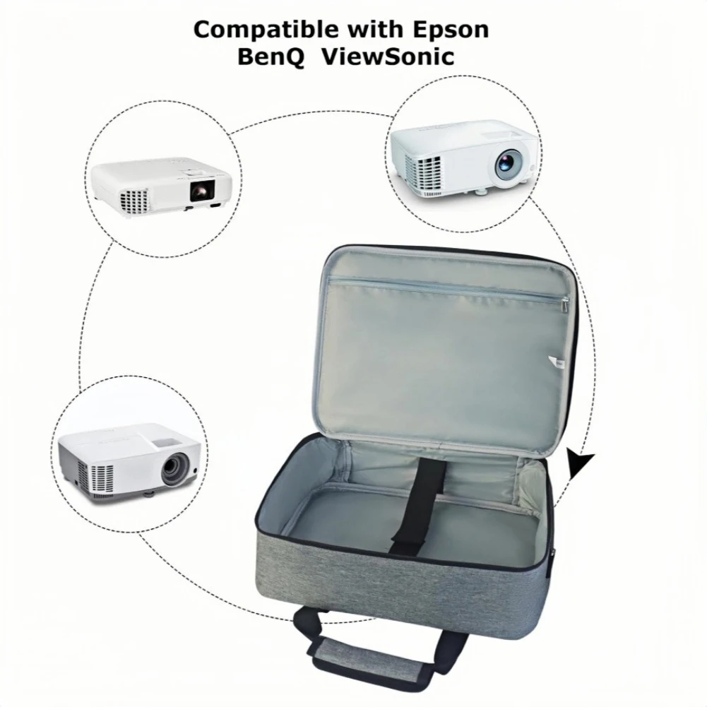 Accessory Organizer Projector Case For Travel For Commuting Heavy-duty Nylon Shock-absorbing Design Retaining Straps