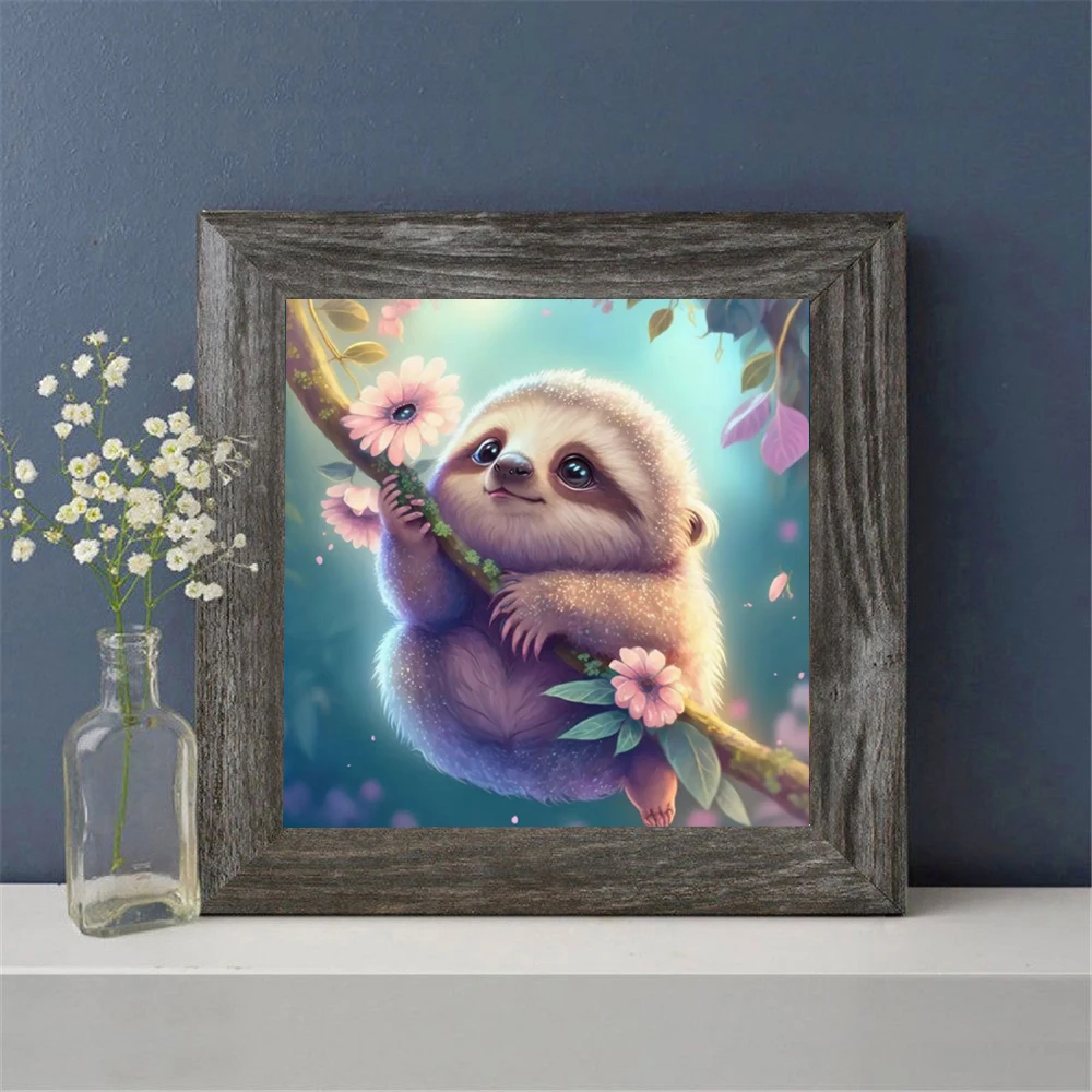 YI BRIGHT DIY 5D Diamond Painting Cute Sloth Animal Surprise Gift Handmade All Water Diamond