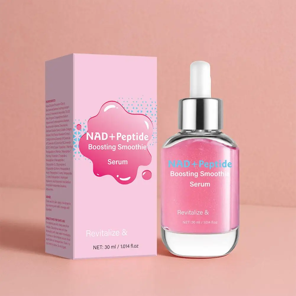 1PCS 30ML NAD & Peptide Revitalizing Essence Boosting Smoothie Facial Care Serum For All Skin Type Repairing And Soothing