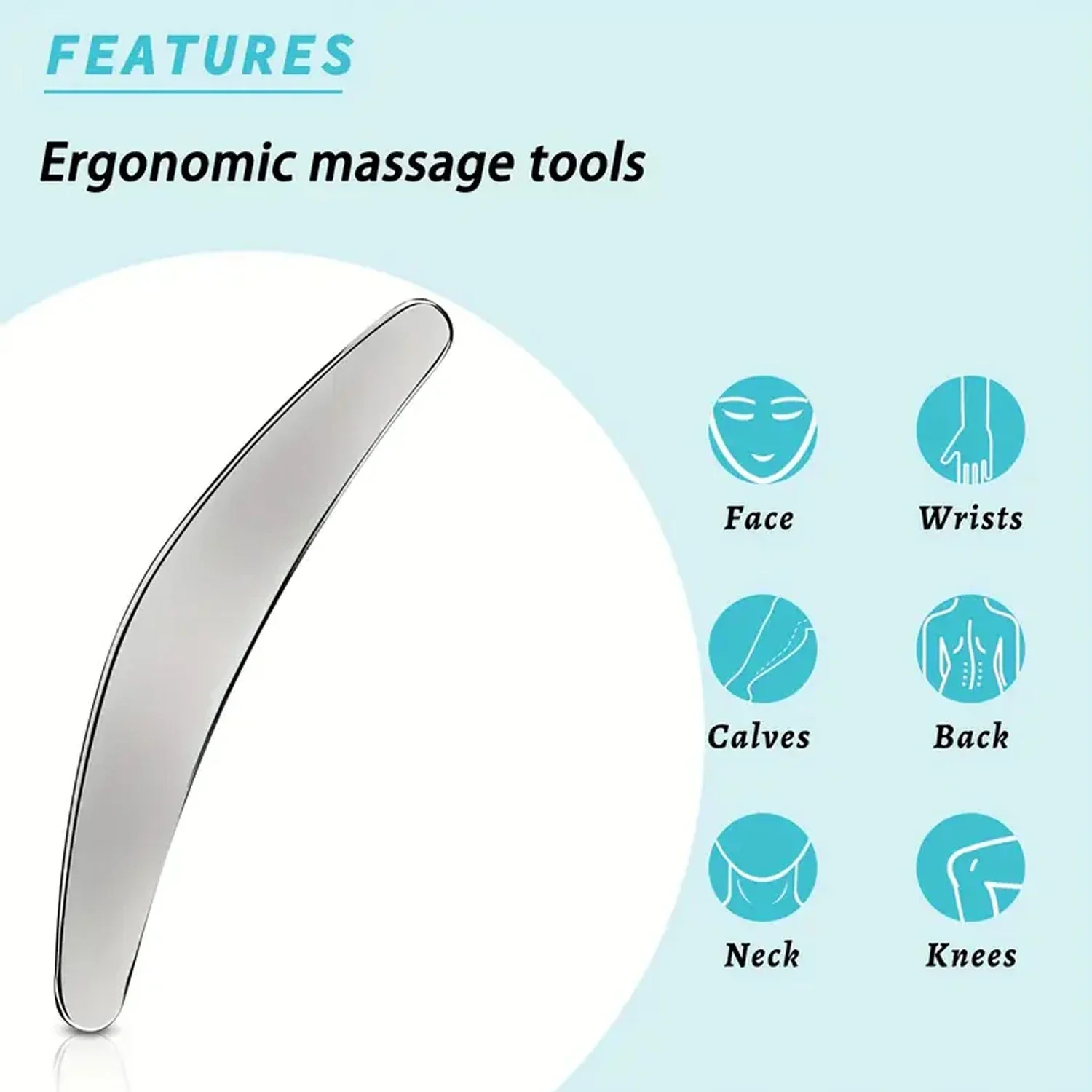 Muscle Fascia Knife Multi-Functional Muscle Release Massage Knife Exercise Scraping Knife Gym Stainless Steel view 2