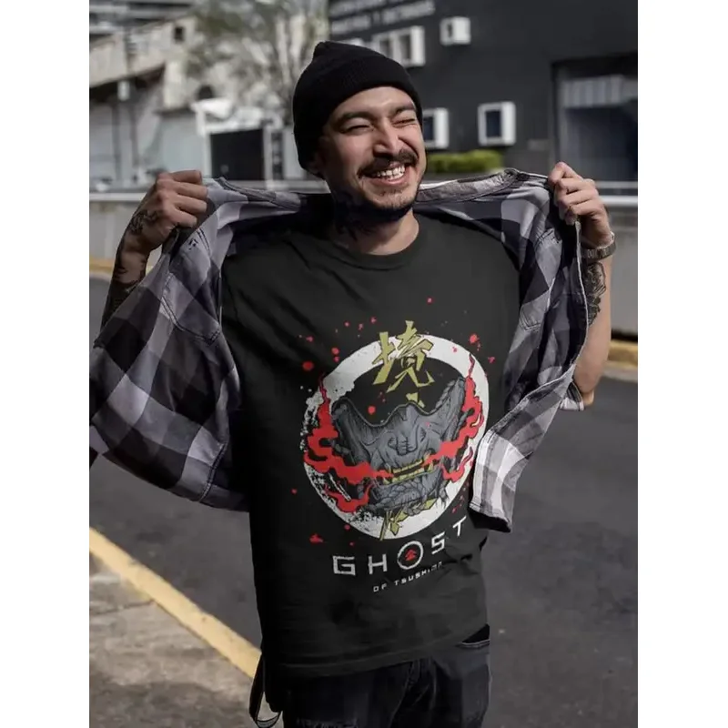 Ghost of Tsushima T-shirts, Jin Sakai T-Shirt, Sakai Clan, Japan T Shirt Clothing, Gift Ideas, Oni T-Shirt, Unisex Shirt