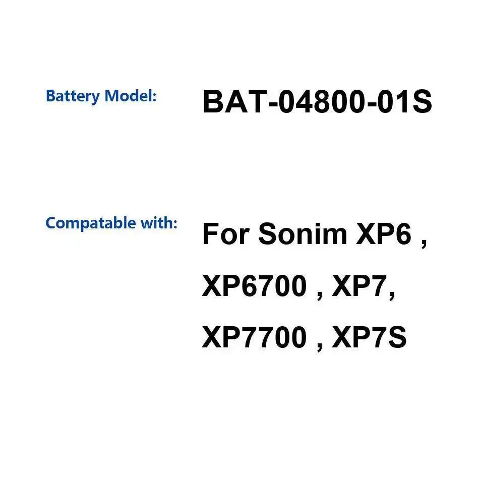 

For Sonim XP6 , XP6700 XP7 XP7700 XP7S 4800Mah Reliable Replacement Mobile Phone Battery Durable Bat-04800-01S