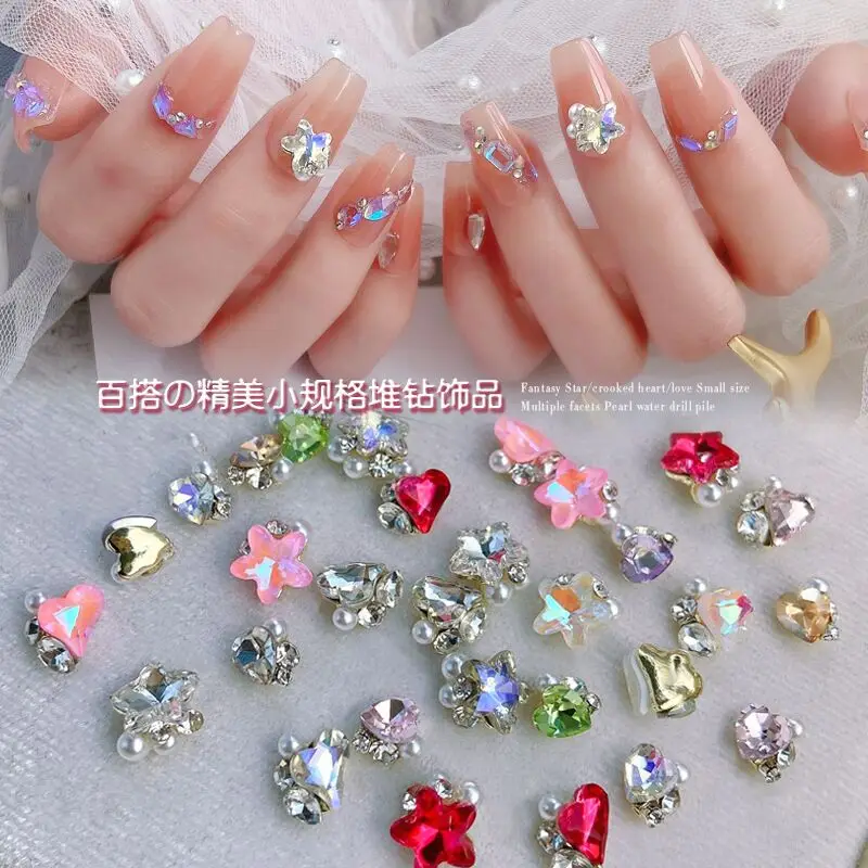 5 Pcs/Pack High-end nail Jewelry Accessories Shiny Rhinestones Crystal gemstones Pile diamond Charm used for nail decoration DIY