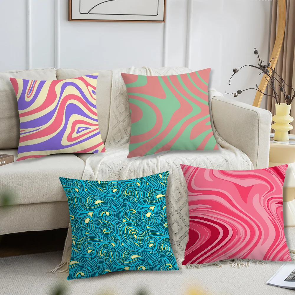 Art swirl print  cushion cover Accessories Square Cushion Room Bedroom Headboard Sofa Living Backrest Car Nap Time