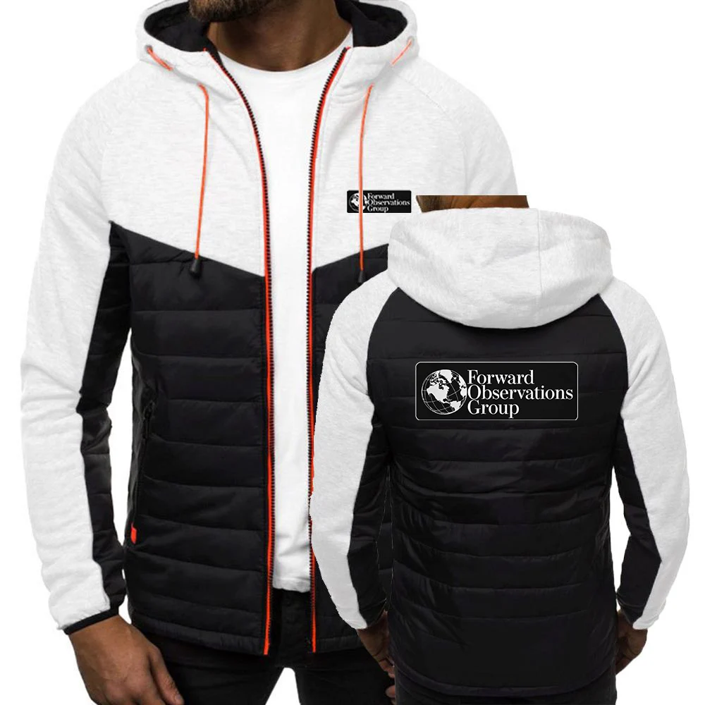 

2025 Streetwear Hooded Jacket Spring And Autumn Zipper Coat Man's Forward Observations Group Logo Print Cotton Lining Hoodies
