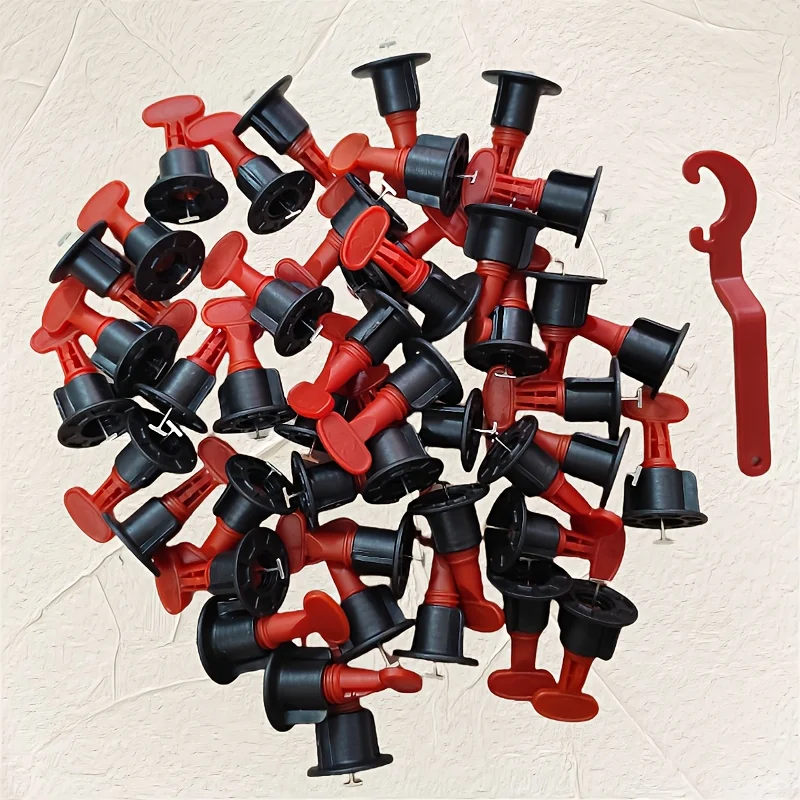 

50 комплектов многоразовых выравнивателей для плитки с 1 гаечным ключом, прокладок для выравнивающих машин, инструмента для клинового кресера, плоскогубцев для позиционирования, инструментов для укладки плитки