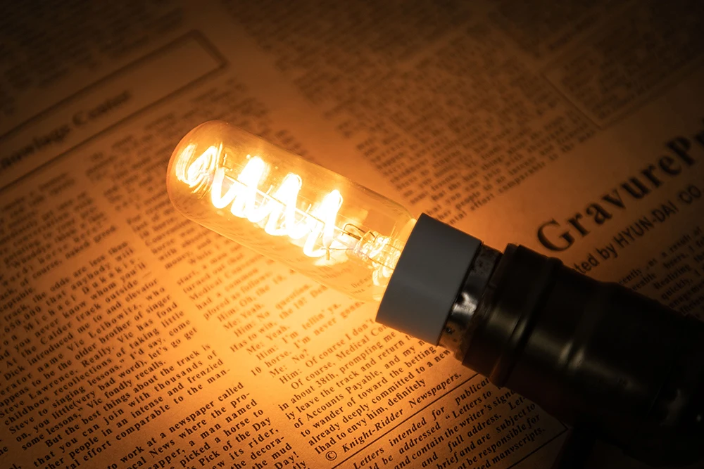 Tubular Retro Night Bulb E14 E12 220V 110V Dimmable 3W 2200K Soft Filament Living Room Table Light Chandelier Replaceable Bulbs