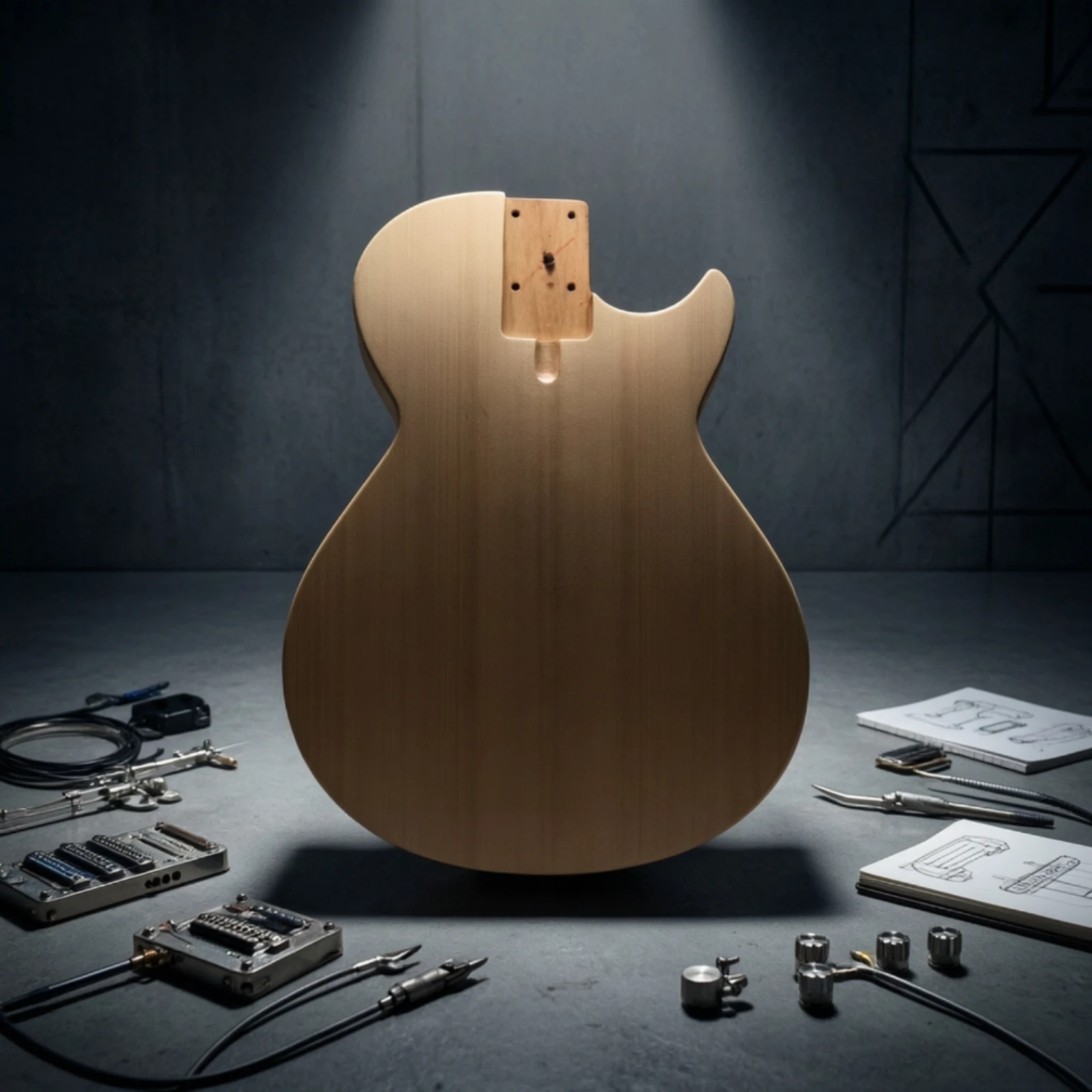 guitar-body-blank-unfinished-guitar-body-with-cutaway-pre-drilled-standard-size-for-luthiers-luthiery-workshop