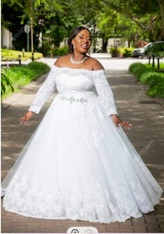 

Customized Well Design Boat Neckline Robe Fille Mariage A-Line Wedding Dresses Sweep Train Lace Plus Size Bridal Gowns Custom