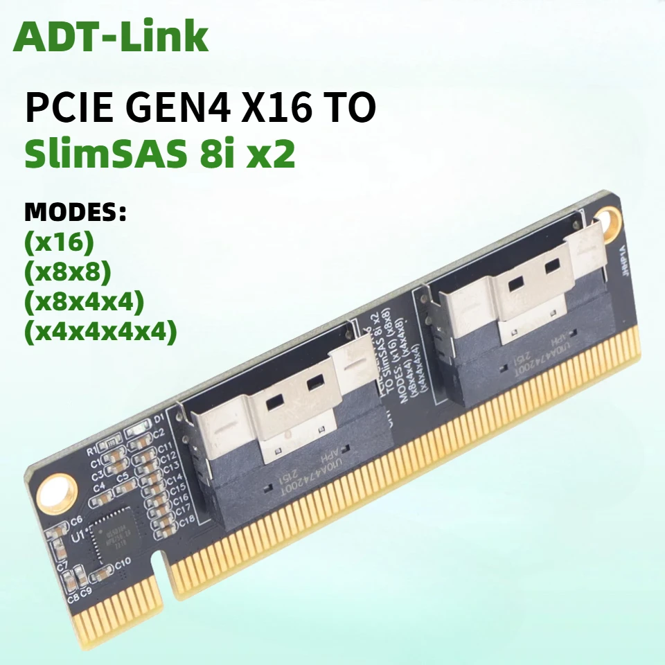 tarjeta-de-expansion-pcie-40-x16-a-4-puertos-nvme-pci-e-40-gen4-16x-a-slimsas-8i-x2-sff8654-modos-para-tarjetas-graficas-gpu-y-ssd-x16-x8x8