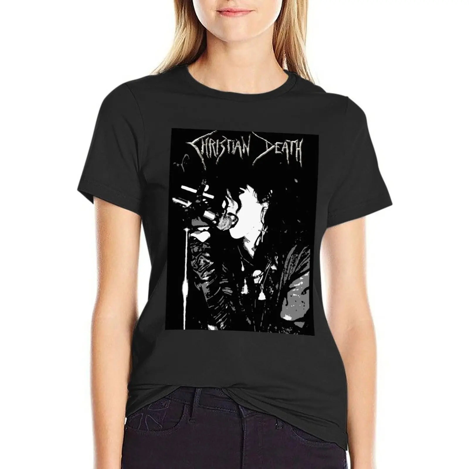 

Christian Death T-Shirt Blouse oversized summer top rock and roll t shirts for Women