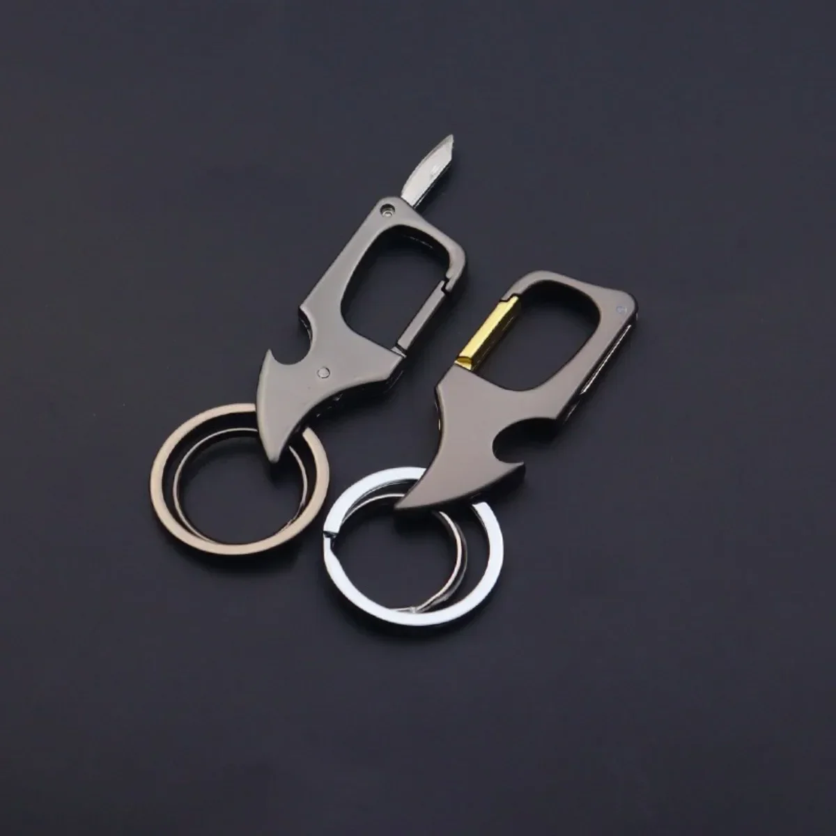 Men's Multifunctional Keychain Bottle Opener Anti-Lost Car Key Ring Creative Waist Hanging Design