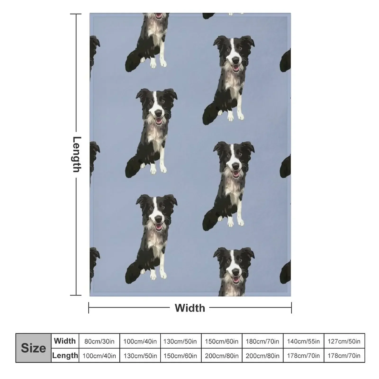 Border Collie Cartoon Dog Throw Blanket Bed linens Thermal Comforter Cute Blankets