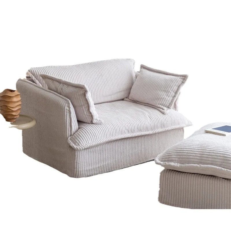 

Modern cream wind removable and washable lazy sofa cloth balcony double sofa