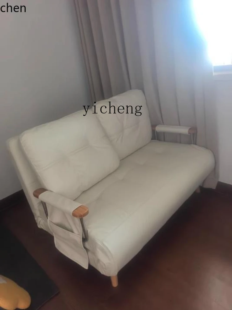 YFY  Sofa Bed Solid Wood Single Small Apartment Folding Extendable Sofa Bed Dual-use