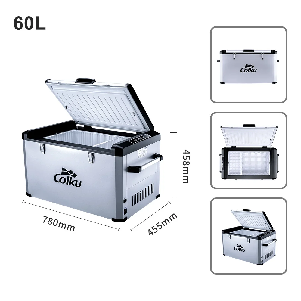 Mini Car Fridge Freezer Battery Optional DC 12V 24V 60L Portable Refrigerator Electric Cooler Box for Camping