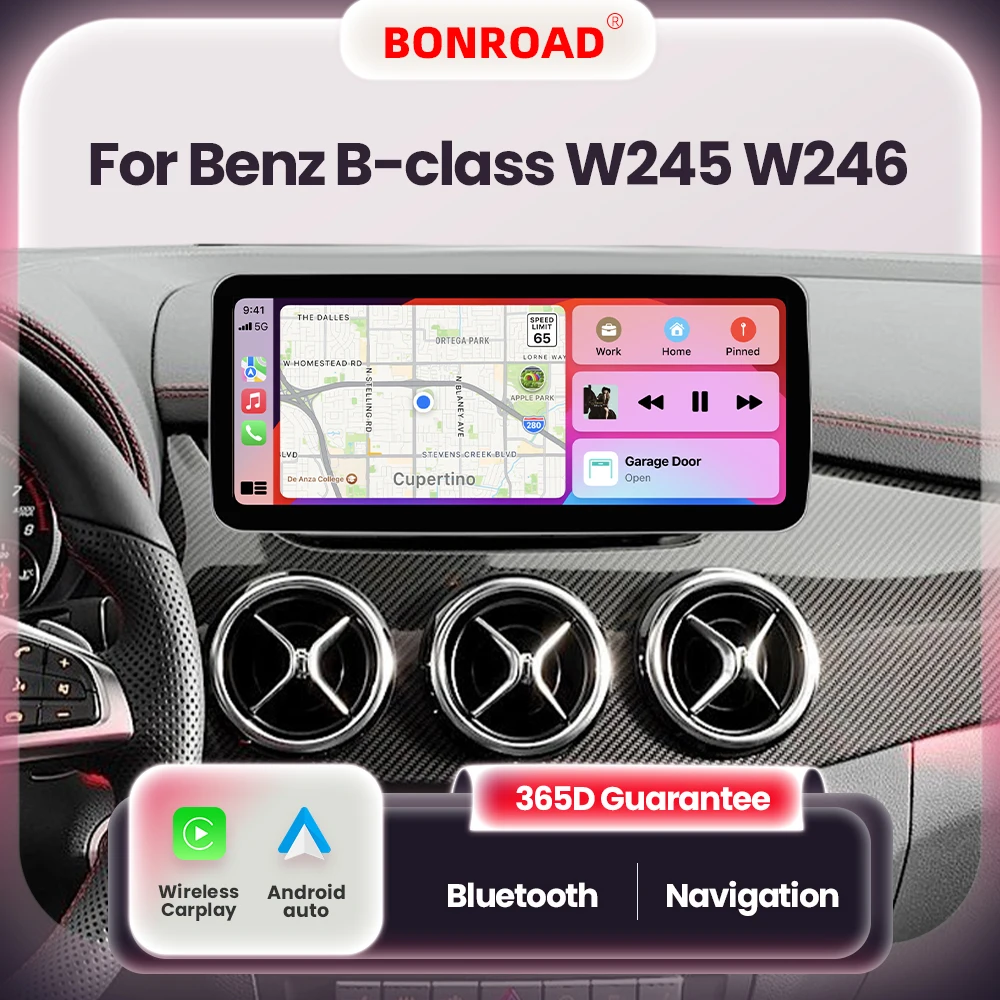 BONROAD Touch Screen Wireless CarPlay con Android Auto Car Multimedia GPS Radio per Mercedes Benz Classe B W245 W246 2011-2018
