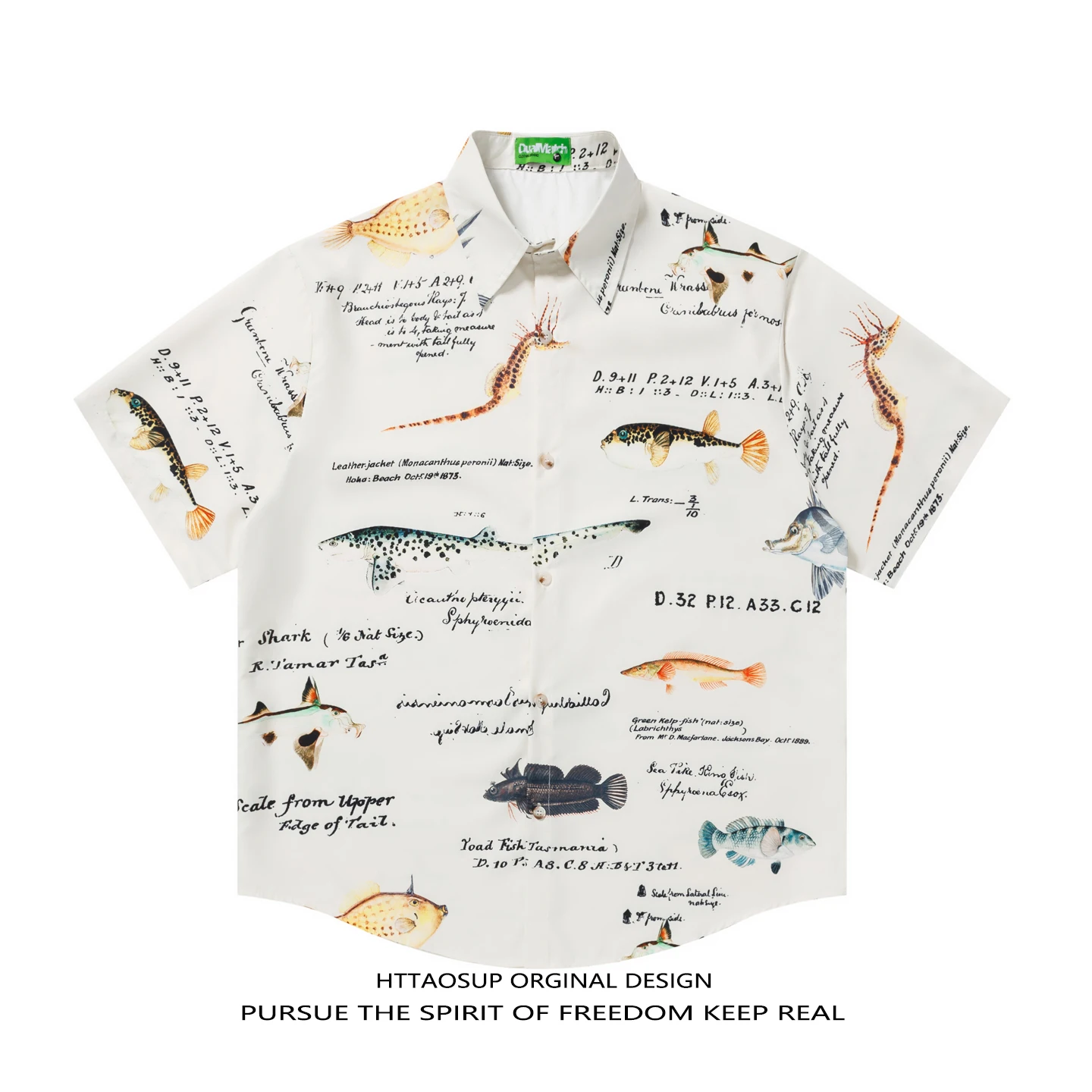 

HTTAOSUP Fishery Scientist Oceanographic Illustration Retro Short Sleeve Shirt Unisex Summer Hawaiian Shirt Trendy Polyester ...
