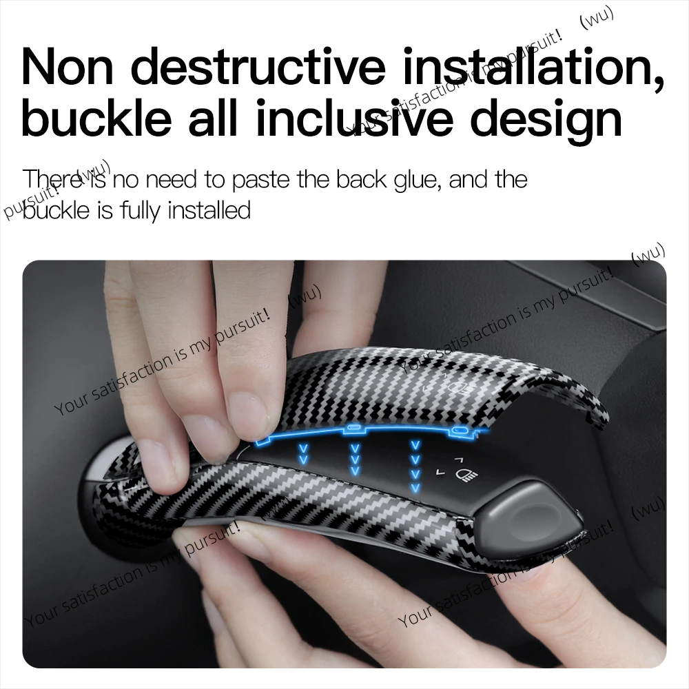 ألياف الكربون عجلة القيادة عجلة غطاء للحماية ل تسلا نموذج 3 Y العرعر ABS عمود السيارة التحول المقبض غطاء ديكور