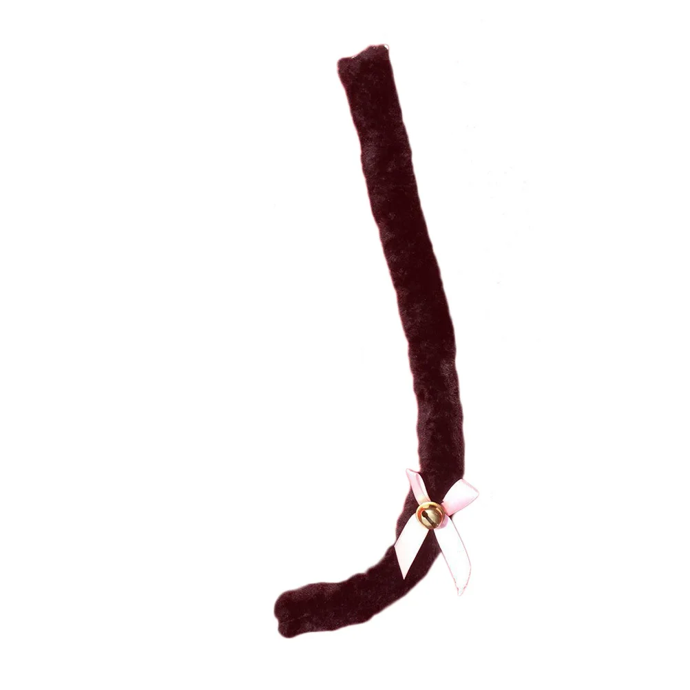 

50Cm Tail Black Bowknot Bell Flexible Comfortable Cosplay Accessory for Party Halloween Christmas Costume Event