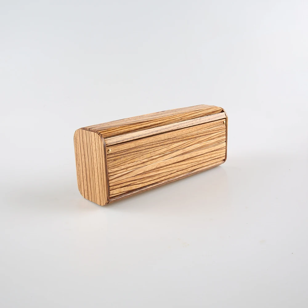 2025 Luxury Brand Rectangular Square Unique Handmade Hard Strong Wooden Glasses Eyeglasses Packing Box Natural Wood Eyewear Case