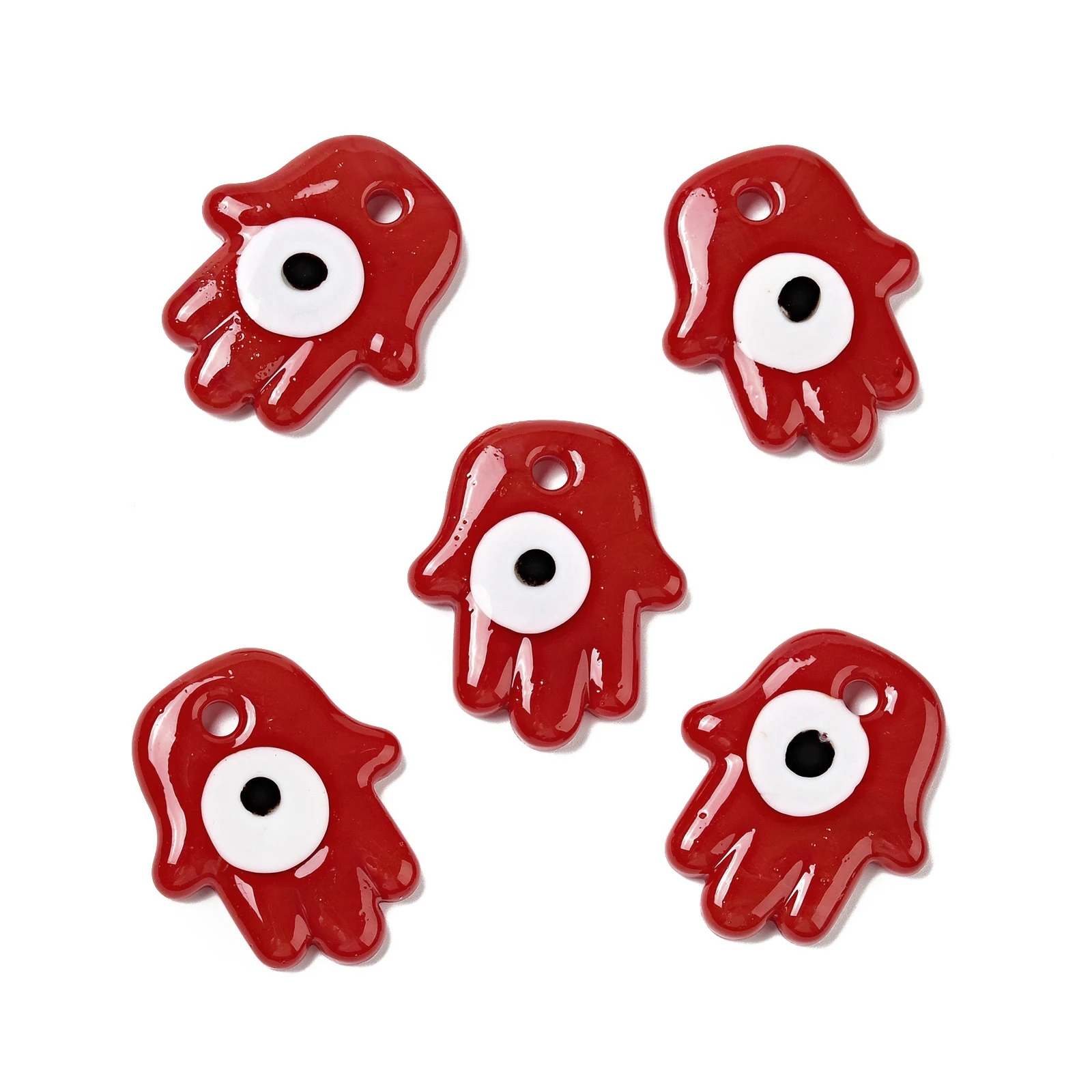20pcs Lampwork Hamsa Hand Eye Charms Pendants for Earring Necklace DIY Jewelry Making Handmade Accessories