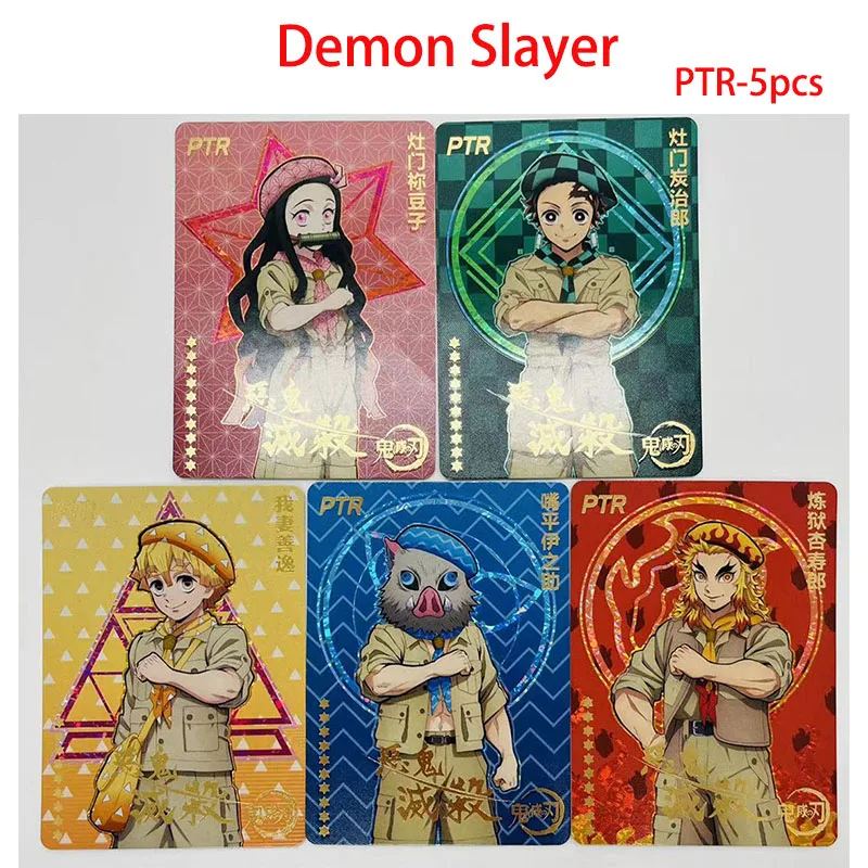 Anime Demon Slayer Rare QR PTR CP PR Flash Cards Uzui Tengen Rengoku Kyoujurou Toys for boys Collectible Cards Birthday Gifts