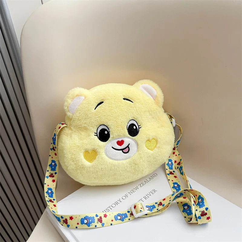 Mini Cartoon Rainbow Love Bear Plush Toy Crossbody Bag Love Bear Gift for Children Backpack Christmas Gift