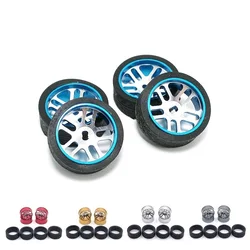 4pcs 24mm 1/28 Racing Tire Tyre Metal Wheel Rim for Wltoys 284131 K969 K979 K989 P929 Kyosho Mini-Z 1:28 RC Car Upgrade Parts