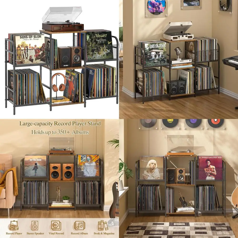 

Стойка для хранения виниловых пластинок на более чем 350 альбомов, витрина для гостиной с держателем для пластинок