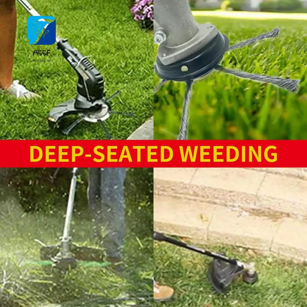 

A55F-6 Inch Steel Wire Grass Trimmer Heads Grass Strimmer Steel Wire Wheel Mower Weed Brush Cutter Trimmer Head (Silver,2 Pcs)