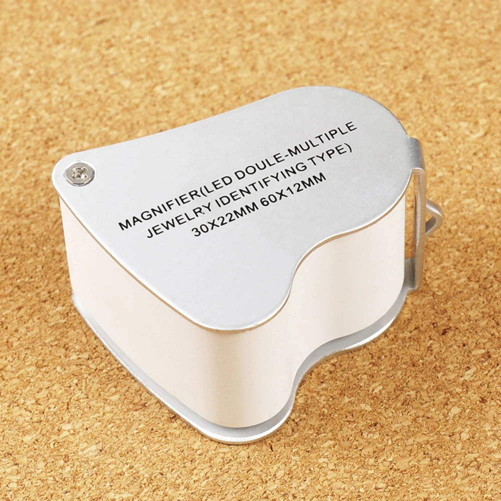 

2Pcs LED Double-Multiple Jewelry Magnifier 30X 60X with 2 Leds Light for Clear Identification in Dark Portable Design