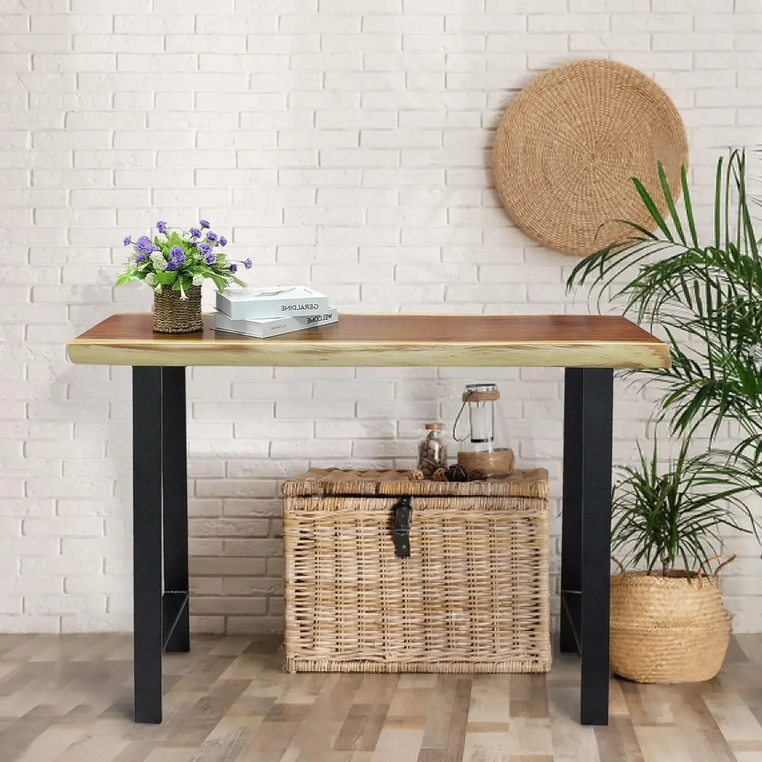 Heavy Duty Metal 32 inch H Table Legs Black DIY Iron Legs Industrial Square Tube Sturdy H Shape Furniture Legs for Coffee Comput