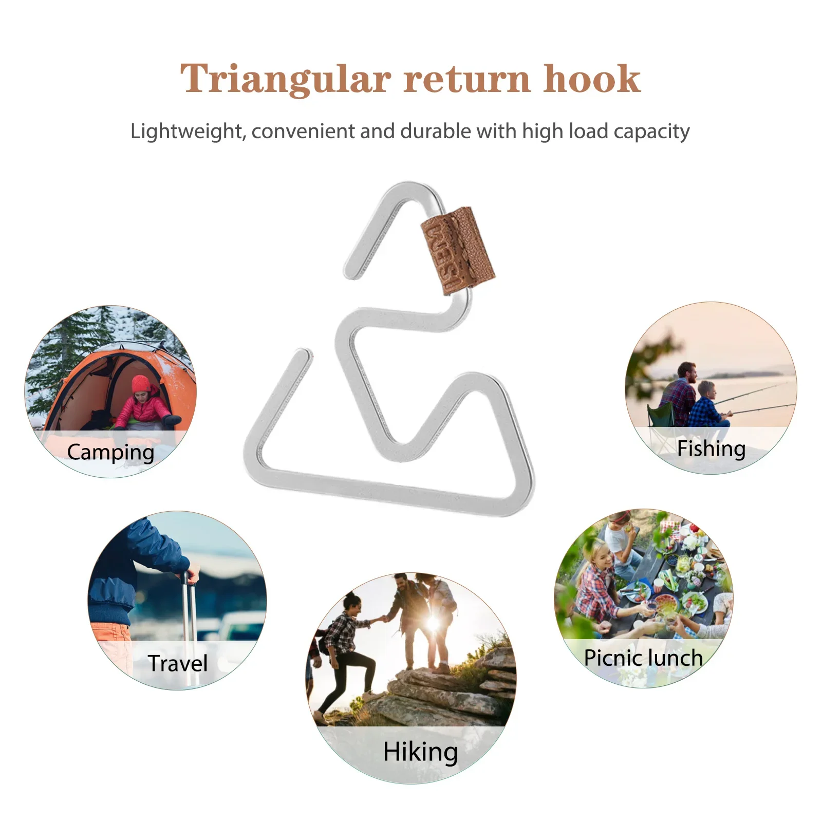 Triangle Hanger Hook Work Gloves Safety Clip Outdoor Survival Lantern Hanger Hook Climbing Rope Anti-lost Camping Hanging Buckle