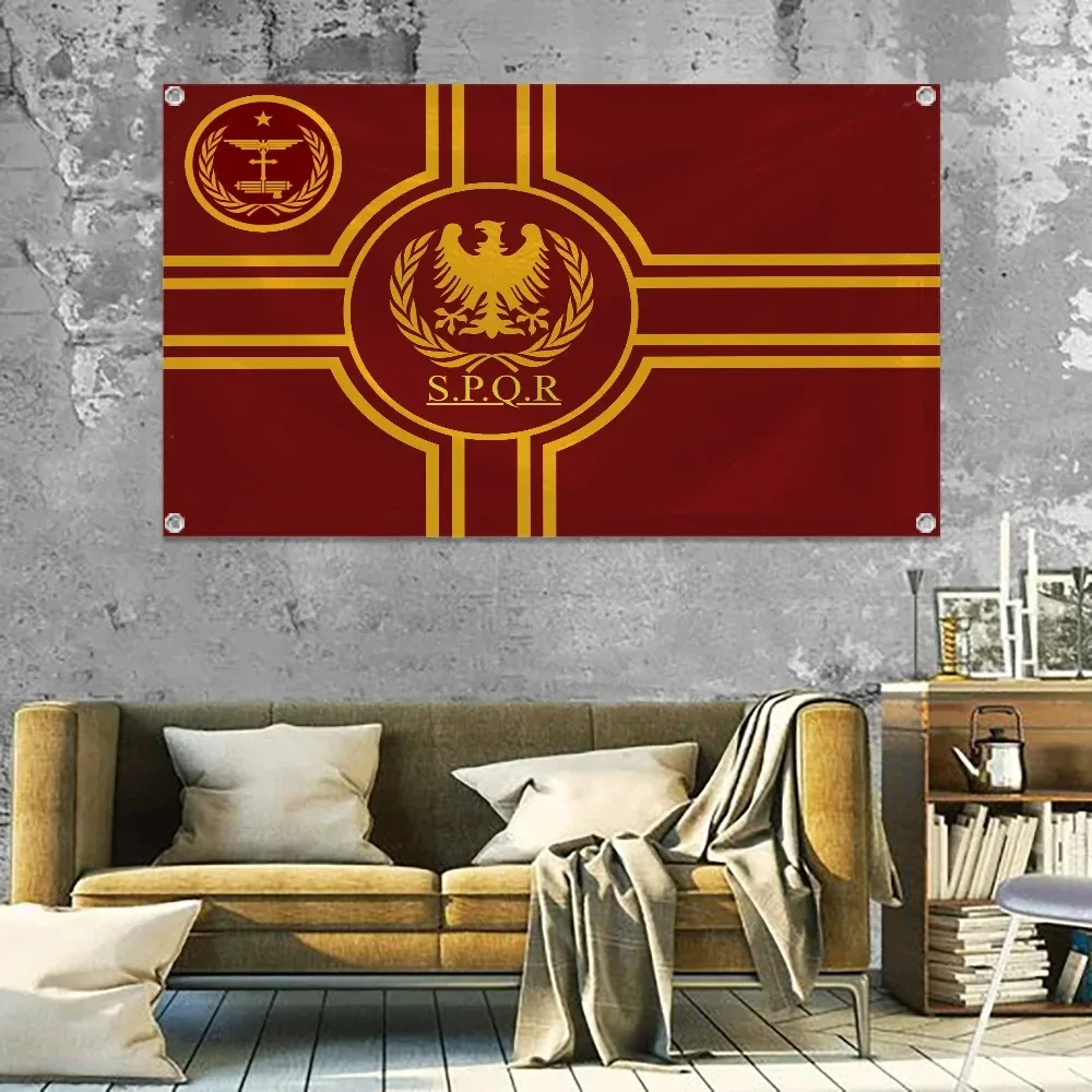 حديقة العلم غرفة المرآب الديكور شنقا العلم نسيج الجدار الديكور نسيج الإمبراطورية الرومانية القديمة غرفة نوم أثاث المنزل في الهواء الطلق