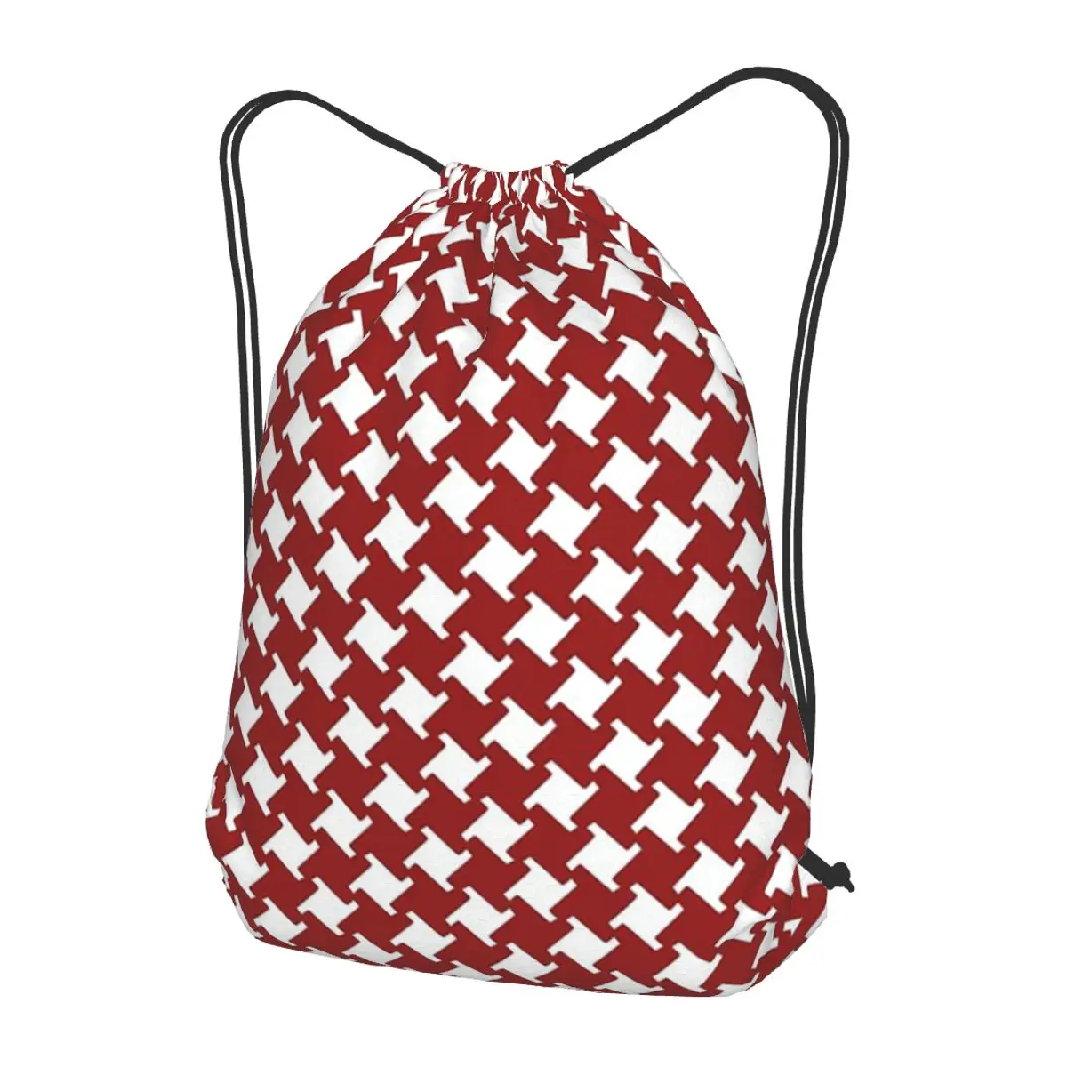 

Keffiyeh Pattern Red Backpacks Portable Drawstring Bundle Pocket Sports Bag Book Bags for Man Woman Students