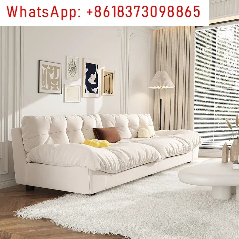 Sofá-Cama XXL Minimalista de Luxo Leve, Estilo Nuvem Creme, Conforto Reto, Inflável, para Sala de Estar e Quarto, Sofá de Natal